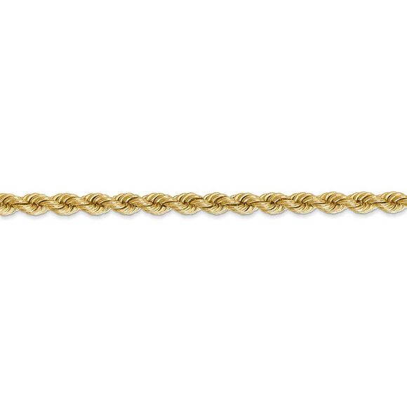 4mm, 14k Yellow Gold, Handmade Solid Rope Chain Necklace, 28 Inch - Picture 3 of 7
